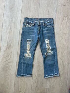 Joy jeans Distressed Blue Cropped capris